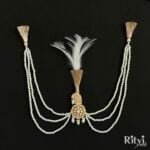 Lovepreet Gold Finished Pearl AD Kalgi for Sikh