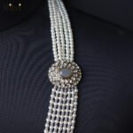 Ritvi Divam White Pearl Kundan Sherwani Mala