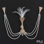 Ritvi Gold Finished Pearl AD Kalgi for Sikh