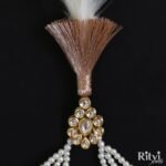 Arjun Gold Finished Pearl Kundan Kalgi for Sikh - Image 2