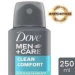Dove Men Clean Comfort 48 Hour Powerful Protection Anti Perspirant Deodorant 250ml - Image 2