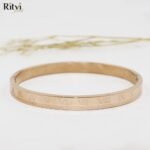 Elegant Roman Initials Rose Gold Bracelet For Women - Image 3