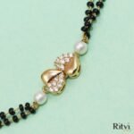 TWO HEARTS MANGALSUTRA HAND BRACELET - Image 2