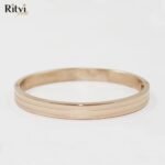 Matte and Glossy Rose Gold Two Lined Bracelet For Kids - Image 2