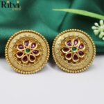 Ritvi Rangoli Antique Earrings (Ruby)