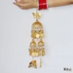 Ritvi Butterfly Gold Plated Heavy Bridal Layered Kalira - Image 3