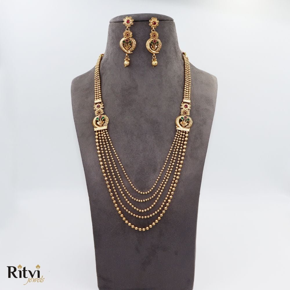 Ritvi-Geetika-Gold-Long-Necklace-Set-2.jpg Ritvi Geetika Gold Long Necklace Set - Image 1