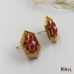 Ritvi Heena Antique Earrings (Ruby) - Image 2