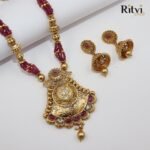Ritvi Kareena Ruby Gold Plating Necklace Set - Image 2