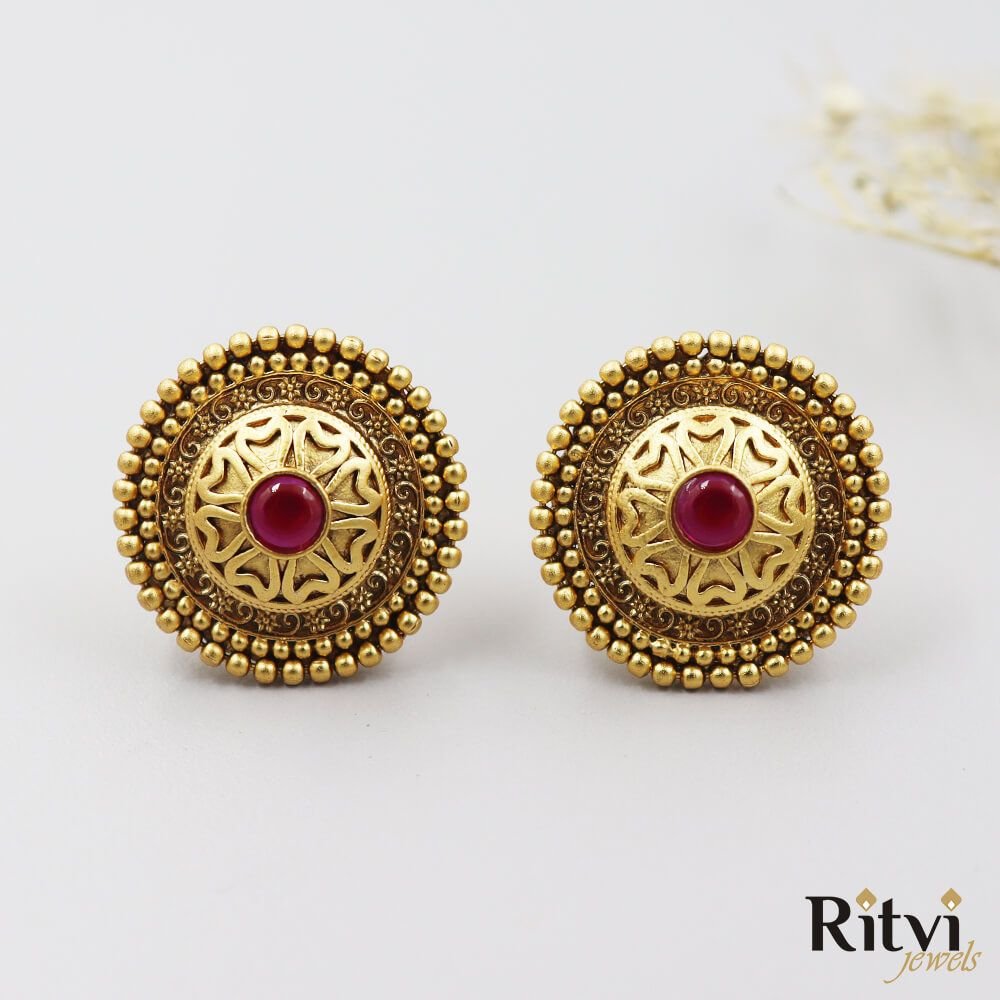 Ritvi-Raaga-Antique-Earrings-Ruby-1.jpg Ritvi Raaga Antique Earrings (Ruby) - Image 1