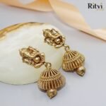 Ritvi Warsha Gold Temple Jhumka - Image 2