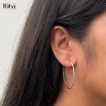 Riwaz Hoops Fashion Silver Earrings - Image 2