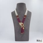 Sheetal Kundan Long Necklace Set - Ruby