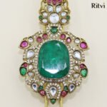 Ritvi Harpal Gold Finished Pearl Kundan Kalgi - Image 2