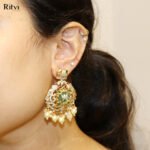 Akshara Gold Zircon Earrings - Image 3