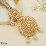 Bhavesh Gold Finished Pearl AD Kalgi - Image 2