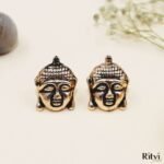 Buddha Gold Oxidised Earrings