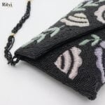 Carla Handmade Black Beaded Bag - Image 3