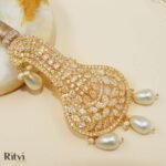 Dishant Gold Finished Pearl AD Kalgi - Image 2