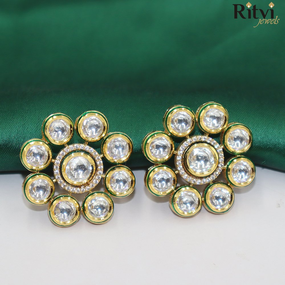 Ritvi Sofi Kundan Studs (Ruby)