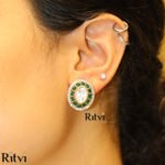 Ritvi Dolly Oval Kundan Studs