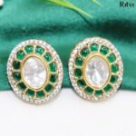Ritvi Dolly Oval Kundan Studs