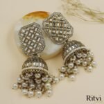 Kashvi Mirror work Jhumka Earrings - Image 2