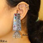 Rutva Oxidised Earrings