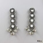 Mansi Silver Oxidised Necklace Set - Image 3