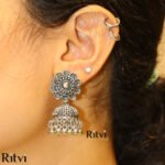 Sandhya Oxidised Jhumka Earrings