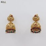 Ritvi Shaurya Gold Ruby Jhumka