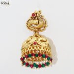 Ritvi Shaurya Gold Ruby Jhumka