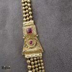 Ritvi Five Layer Gold Long Necklace Set (Ruby) - Image 5