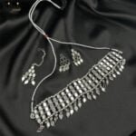Tanisha Mirror Oxidised Necklace Set - Image 2