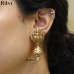 Ritvi Sanskriti Gold Temple Jhumka