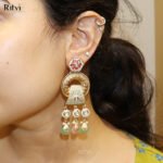 Ishani Gold Mina Earrings - Image 3