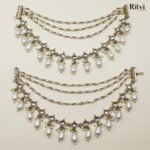 komal Gold Plated Pearl Kanchain/Ear Chain
