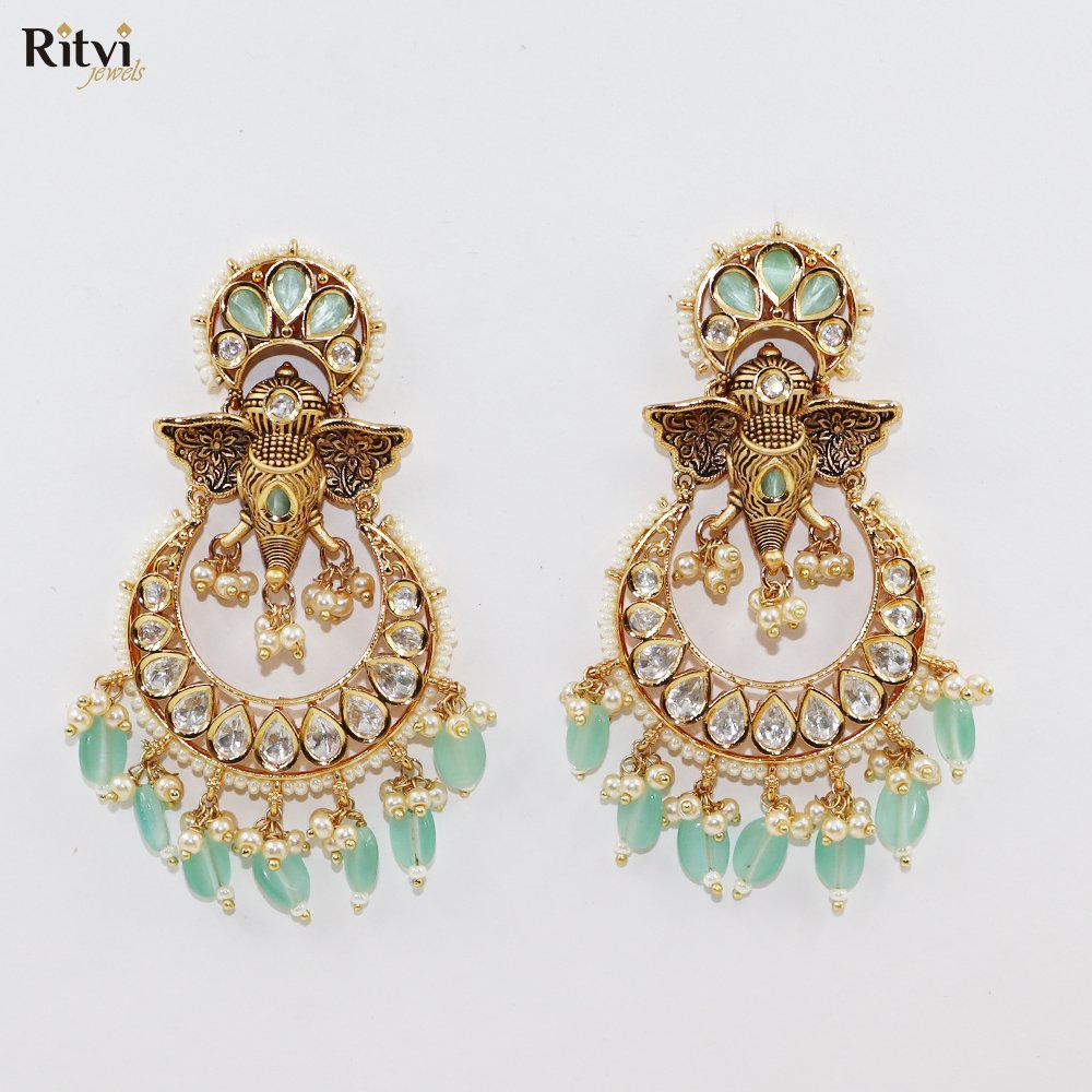 Gajraj Kundan Earrings