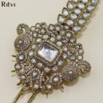 Royal Peacock White Kundan Kalgi
