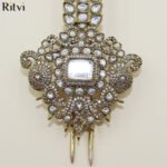 Royal Peacock White Kundan Kalgi