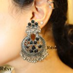 Oxidised Regal Bloom Chandbalis