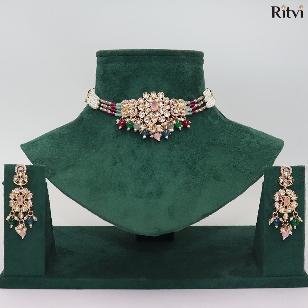 Royal Blossom Kundan Choker Set