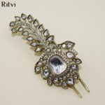 Regal White Kundan Kalgi