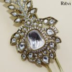 Regal White Kundan Kalgi