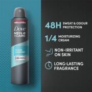 Dove Men Clean Comfort 48 Hour Powerful Protection Anti Perspirant Deodorant 250ml - Image 4