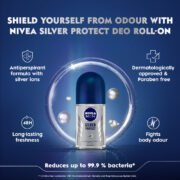 Nivea Men Silver Protect 48h Protection Deodorant Roll On (50ml) - Image 3