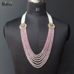 Ritvi Kundan & Ruby Crystal Beaded Sherwani Mala