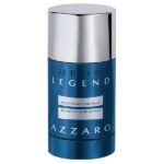 Azzaro Chrome Legend Alcohol-Free Deodorant Stick 75g for Men in a metallic blue stick container with a silver cap.