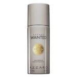 Azzaro Wanted Deodorant Spray 150ml for Men in a sleek silver aerosol can with gold emblem and premium branding.