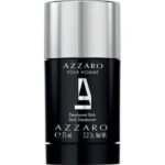 Azzaro Pour Homme Alcohol-Free Deodorant Stick 75ml for Men in a sleek black stick container with a silver cap.